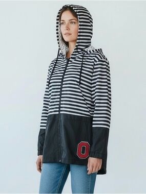 Game Day Couture Ohio State Buckeyes Striped Zip-up Hooded Jacket